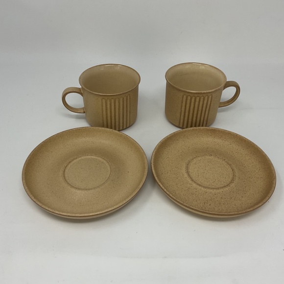 Denby Chorus (retired) Stoneware Teacups & Saucers (Set of 2) - Picture 6 of 6